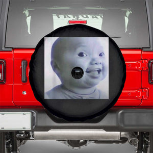 Funny Tuff Baby Side Eye Meme Spare Tire Cover Viral AI Niche Baby Face Reaction TS02 Black Print Your Wear