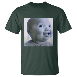 Funny Tuff Baby Side Eye Meme T Shirt Viral AI Niche Baby Face Reaction TS02 Dark Forest Green Print Your Wear