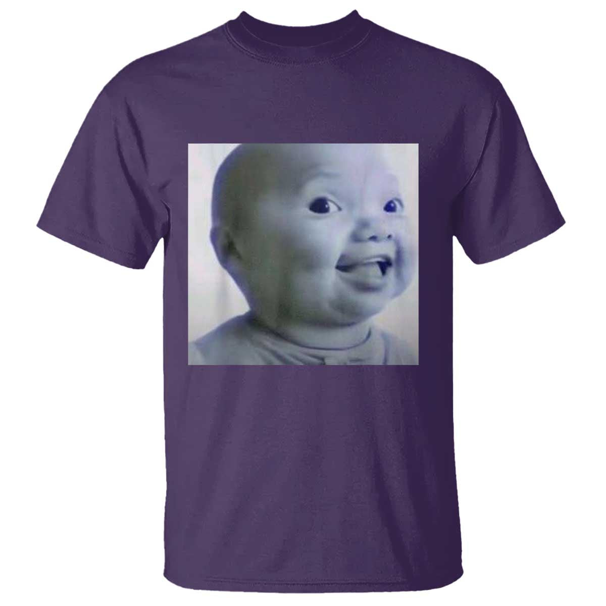Funny Tuff Baby Side Eye Meme T Shirt Viral AI Niche Baby Face Reaction TS02 Purple Print Your Wear