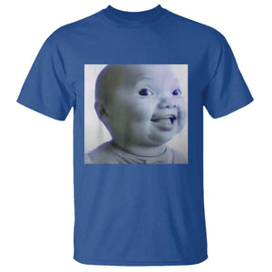 Funny Tuff Baby Side Eye Meme T Shirt Viral AI Niche Baby Face Reaction TS02 Royal Blue Print Your Wear