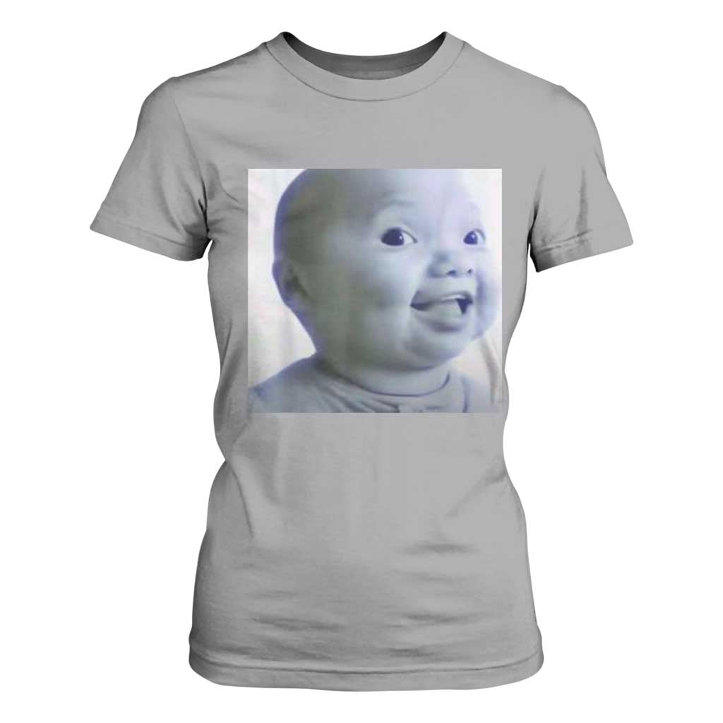 Funny Tuff Baby Side Eye Meme T Shirt For Women Viral AI Niche Baby Face Reaction TS02 Sport Gray Print Your Wear