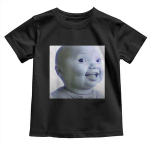 Funny Tuff Baby Side Eye Meme Toddler T Shirt Viral AI Niche Baby Face Reaction TS02 Black Print Your Wear