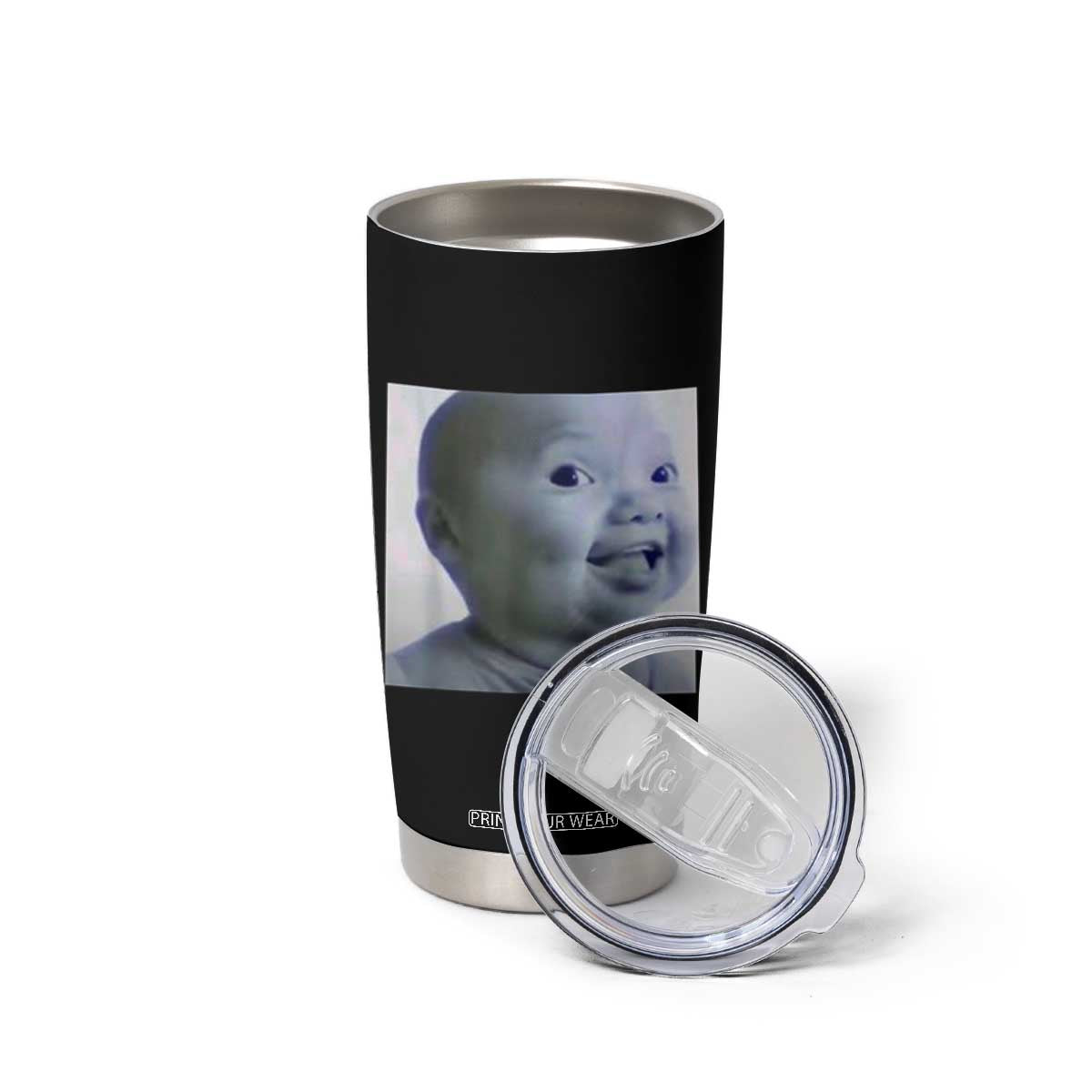 Funny Tuff Baby Side Eye Meme Tumbler Cup Viral AI Niche Baby Face Reaction TS02 Print Your Wear