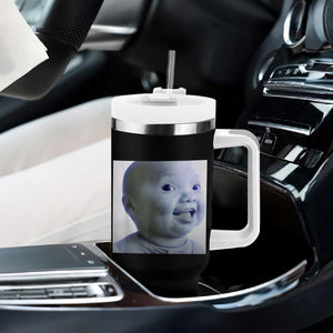 Funny Tuff Baby Side Eye Meme Tumbler With Handle Viral AI Niche Baby Face Reaction TS02 Print Your Wear