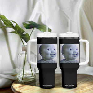 Funny Tuff Baby Side Eye Meme Tumbler With Handle Viral AI Niche Baby Face Reaction TS02 Print Your Wear