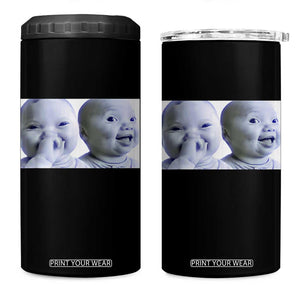 Funny Double Trouble Tuff Baby Meme 4 in 1 Can Cooler Tumbler Viral AI Niche Baby Holding Laugh Duo Reaction TS02 One Size: 16 oz Black Print Your Wear