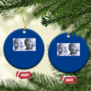 Funny Double Trouble Tuff Baby Meme Ceramic Ornament Viral AI Niche Baby Holding Laugh Duo Reaction TS02 1pc Blue Print Your Wear