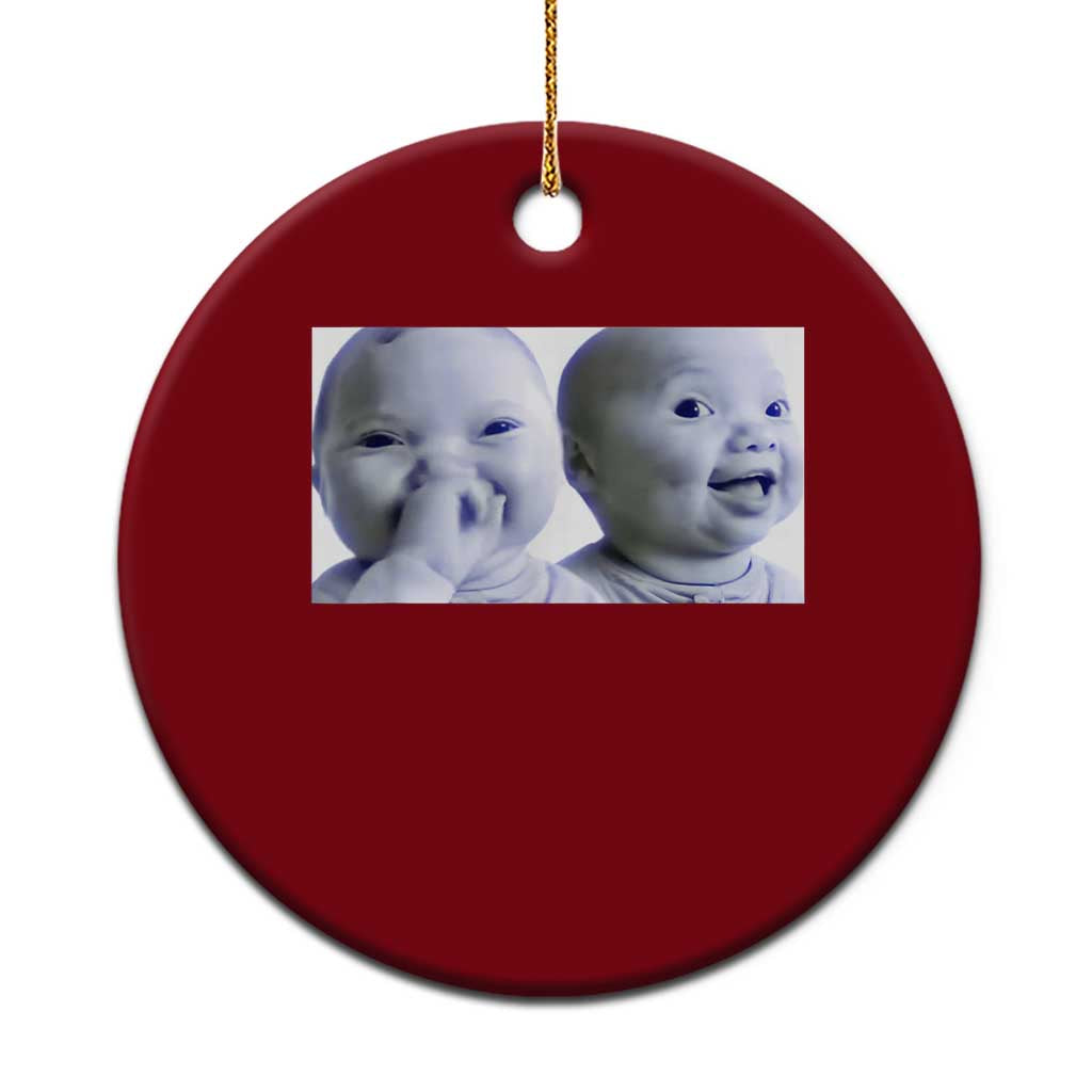 Funny Double Trouble Tuff Baby Meme Ceramic Ornament Viral AI Niche Baby Holding Laugh Duo Reaction TS02 1pc Red Print Your Wear