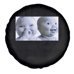 Funny Double Trouble Tuff Baby Meme Spare Tire Cover Viral AI Niche Baby Holding Laugh Duo Reaction TS02 Print Your Wear