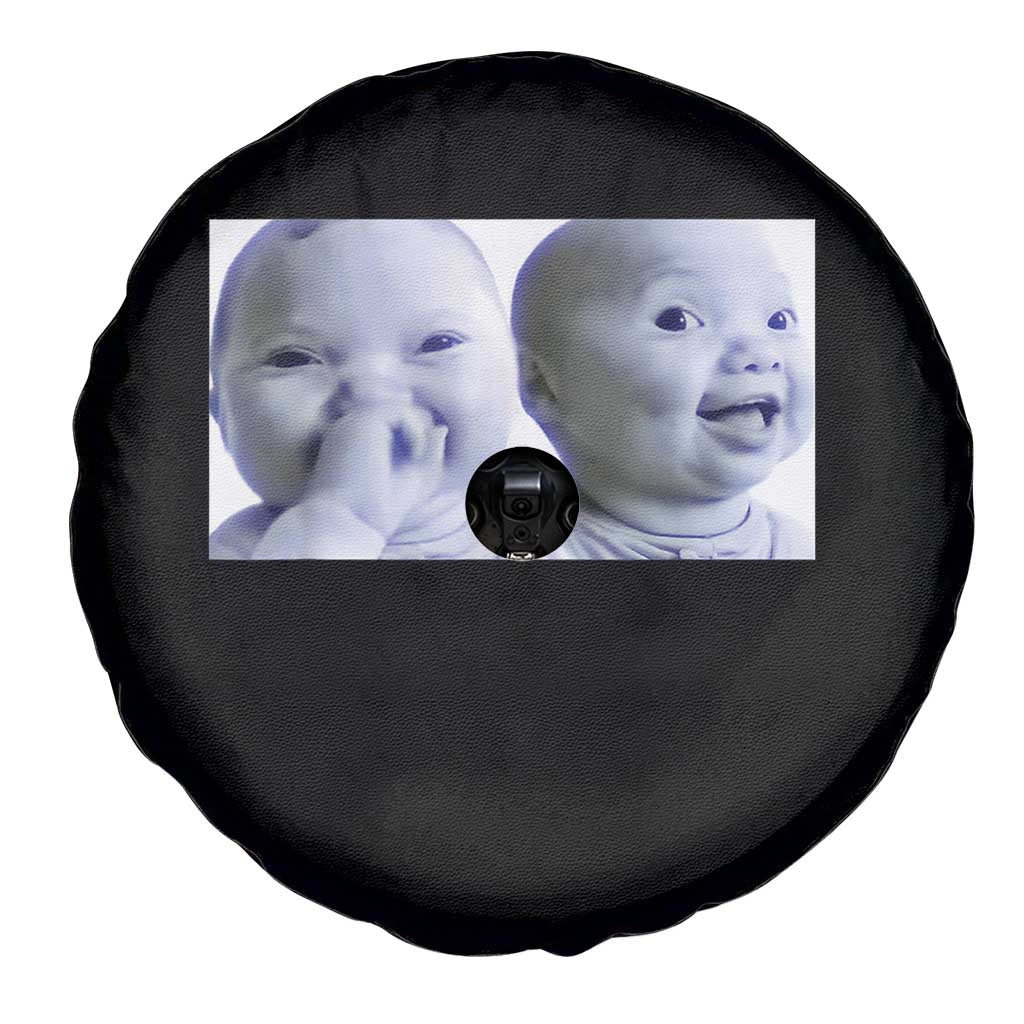 Funny Double Trouble Tuff Baby Meme Spare Tire Cover Viral AI Niche Baby Holding Laugh Duo Reaction TS02 Print Your Wear