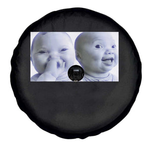Funny Double Trouble Tuff Baby Meme Spare Tire Cover Viral AI Niche Baby Holding Laugh Duo Reaction TS02 Print Your Wear