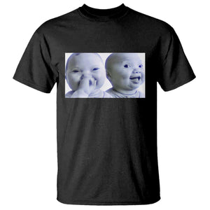 Funny Double Trouble Tuff Baby Meme T Shirt Viral AI Niche Baby Holding Laugh Duo Reaction TS02 Black Print Your Wear