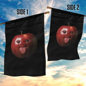 Cute Freaky Apple with Tongue Out Garden Flag Funny Goofy AI Fruit Meme TS02 Print Your Wear