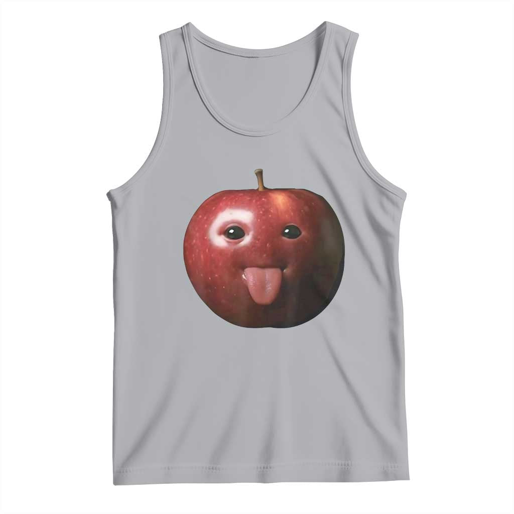 Cute Freaky Apple with Tongue Out Tank Top Funny Goofy AI Fruit Meme TS02 Athletic Heather Print Your Wear