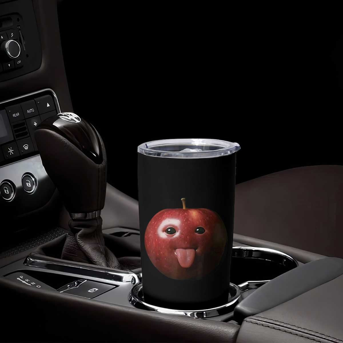 Cute Freaky Apple with Tongue Out Tumbler Cup Funny Goofy AI Fruit Meme TS02 Print Your Wear