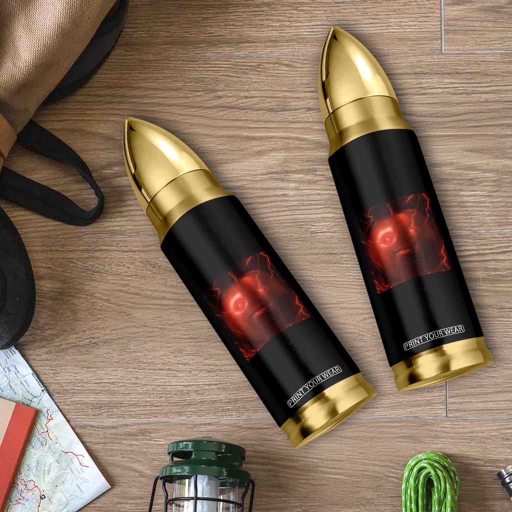 Evil Freaky Apple Meme Bullet Tumbler Creepy Dark AI Fruit Face With Glowing Eyes TS02 Print Your Wear