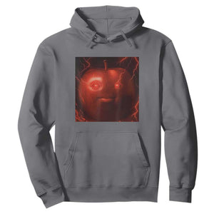 Evil Freaky Apple Meme Hoodie Creepy Dark AI Fruit Face With Glowing Eyes TS02 Charcoal Print Your Wear