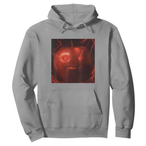 Evil Freaky Apple Meme Hoodie Creepy Dark AI Fruit Face With Glowing Eyes TS02 Sport Gray Print Your Wear