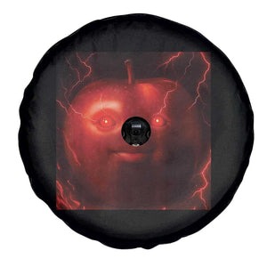 Evil Freaky Apple Meme Spare Tire Cover Creepy Dark AI Fruit Face With Glowing Eyes TS02 Print Your Wear