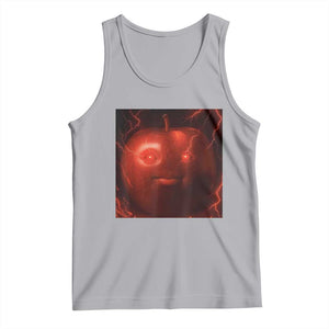 Evil Freaky Apple Meme Tank Top Creepy Dark AI Fruit Face With Glowing Eyes TS02 Athletic Heather Print Your Wear