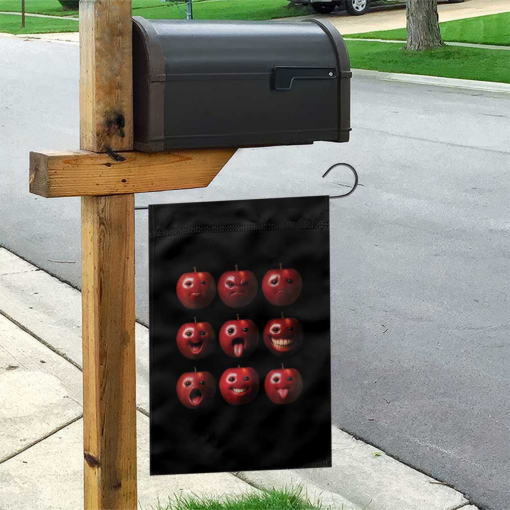 Funny Freaky Apple Faces Meme Graphic Garden Flag Surreal Weird AI Fruit Emotions TS02 Print Your Wear