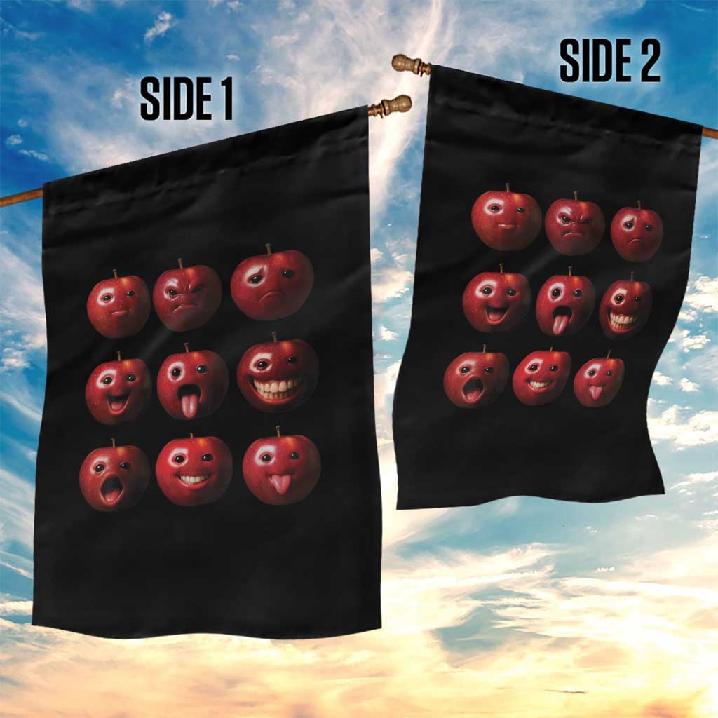 Funny Freaky Apple Faces Meme Graphic Garden Flag Surreal Weird AI Fruit Emotions TS02 Print Your Wear