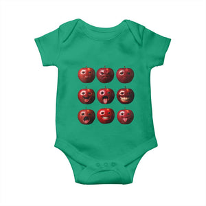 Funny Freaky Apple Faces Meme Graphic Baby Onesie Surreal Weird AI Fruit Emotions TS02 Irish Green Print Your Wear