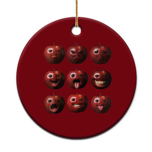 Funny Freaky Apple Faces Meme Graphic Ceramic Ornament Surreal Weird AI Fruit Emotions TS02 1pc Red Print Your Wear