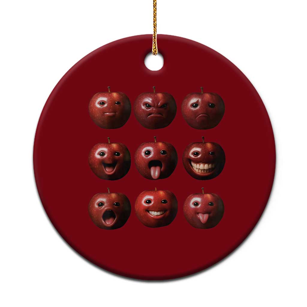 Funny Freaky Apple Faces Meme Graphic Ceramic Ornament Surreal Weird AI Fruit Emotions TS02 1pc Red Print Your Wear