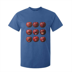 Funny Freaky Apple Faces Meme Graphic T Shirt For Kid Surreal Weird AI Fruit Emotions TS02 Royal Blue Print Your Wear