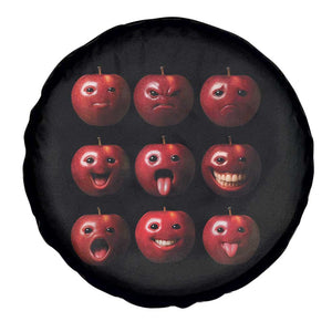 Funny Freaky Apple Faces Meme Graphic Spare Tire Cover Surreal Weird AI Fruit Emotions TS02 Print Your Wear