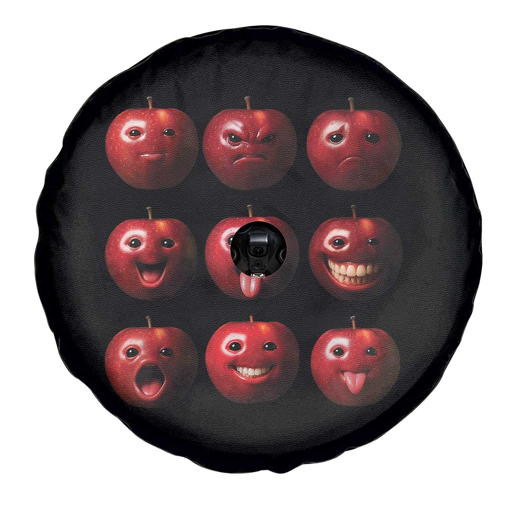 Funny Freaky Apple Faces Meme Graphic Spare Tire Cover Surreal Weird AI Fruit Emotions TS02 Print Your Wear