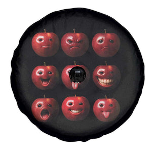 Funny Freaky Apple Faces Meme Graphic Spare Tire Cover Surreal Weird AI Fruit Emotions TS02 Print Your Wear