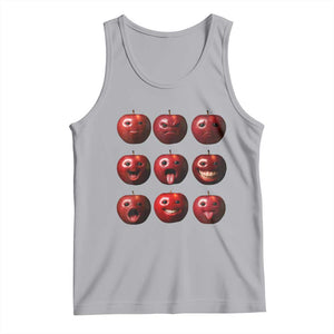 Funny Freaky Apple Faces Meme Graphic Tank Top Surreal Weird AI Fruit Emotions TS02 Athletic Heather Print Your Wear