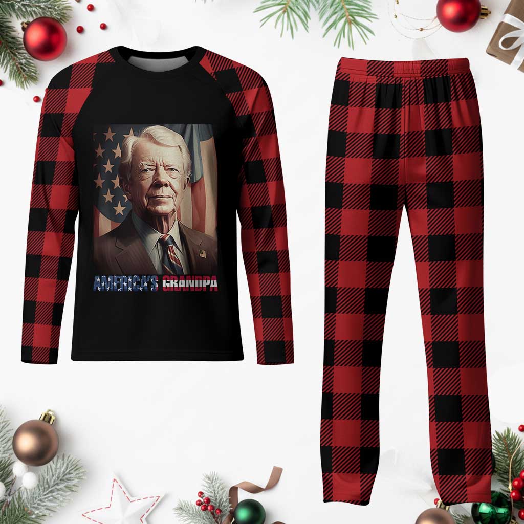 39th President Jimmy Carter Plaid Pajama Set America's Grandpa Presidents' Day USA Flag Vintage TS02 Buffalo Plaid Print Your Wear