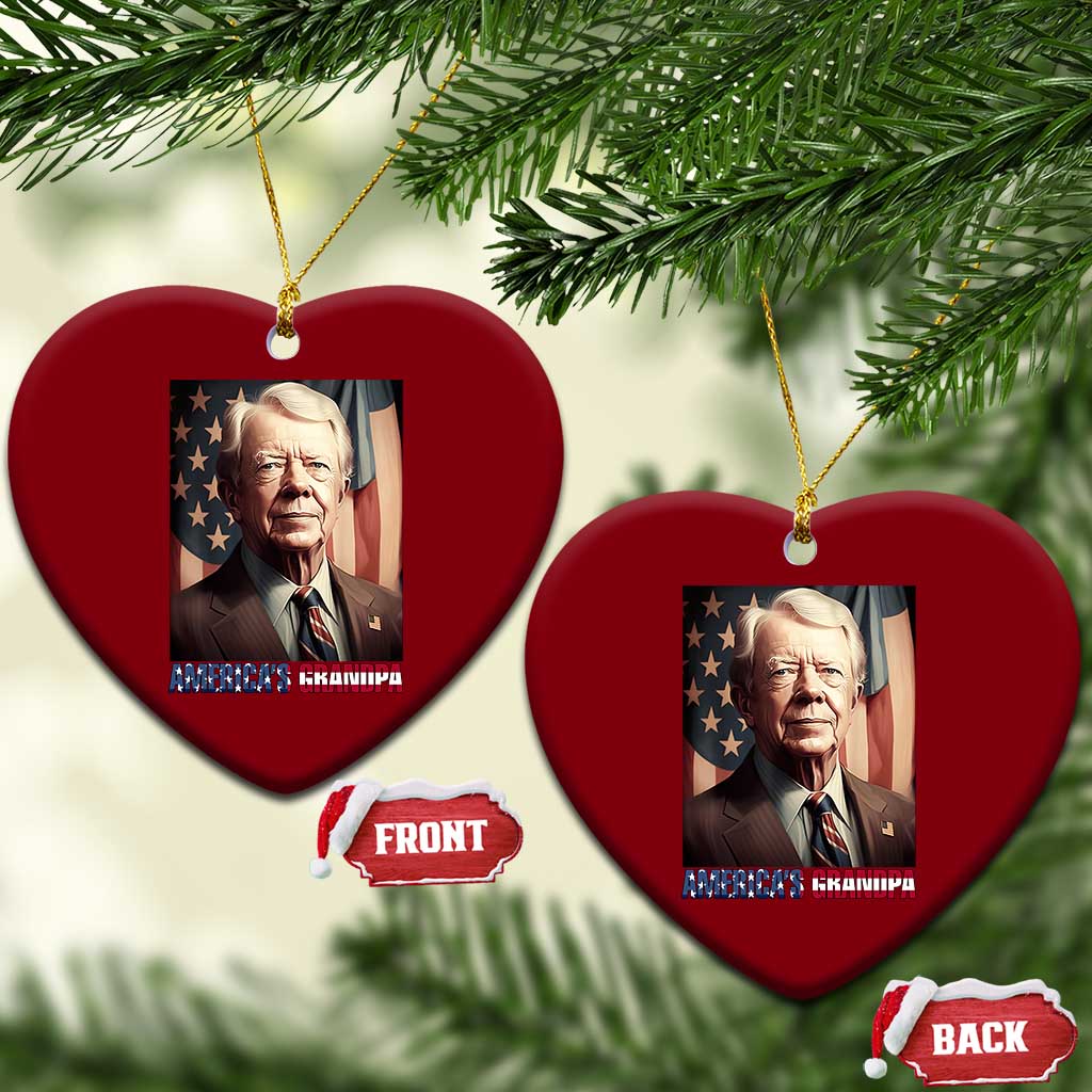 39th President Jimmy Carter Ceramic Ornament America's Grandpa Presidents' Day USA Flag Vintage TS02 Print Your Wear