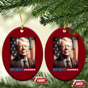 39th President Jimmy Carter Ceramic Ornament America's Grandpa Presidents' Day USA Flag Vintage TS02 Print Your Wear