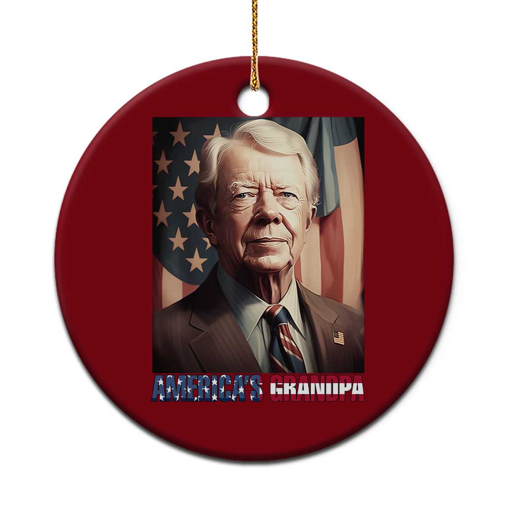 39th President Jimmy Carter Ceramic Ornament America's Grandpa Presidents' Day USA Flag Vintage TS02 1pc Red Print Your Wear