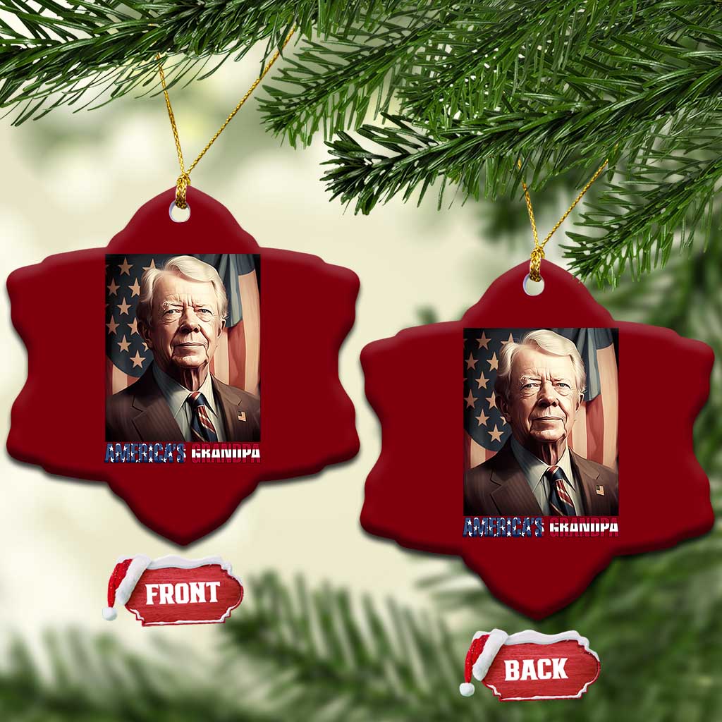 39th President Jimmy Carter Ceramic Ornament America's Grandpa Presidents' Day USA Flag Vintage TS02 Print Your Wear