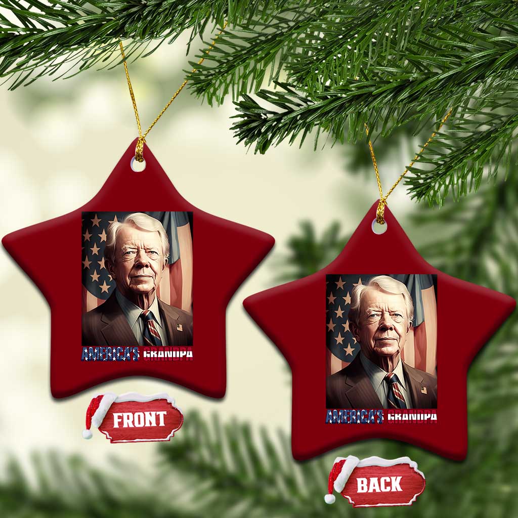 39th President Jimmy Carter Ceramic Ornament America's Grandpa Presidents' Day USA Flag Vintage TS02 Print Your Wear