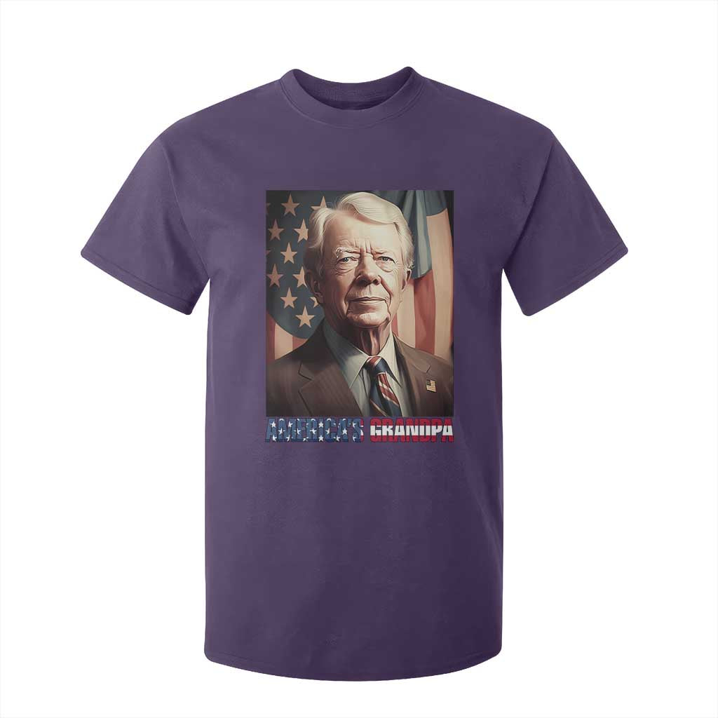 39th President Jimmy Carter T Shirt For Kid America's Grandpa Presidents' Day USA Flag Vintage TS02 Purple Print Your Wear