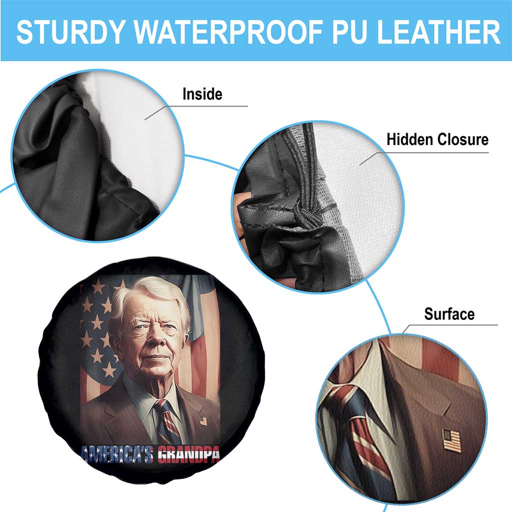 39th President Jimmy Carter Spare Tire Cover America's Grandpa Presidents' Day USA Flag Vintage TS02 Print Your Wear