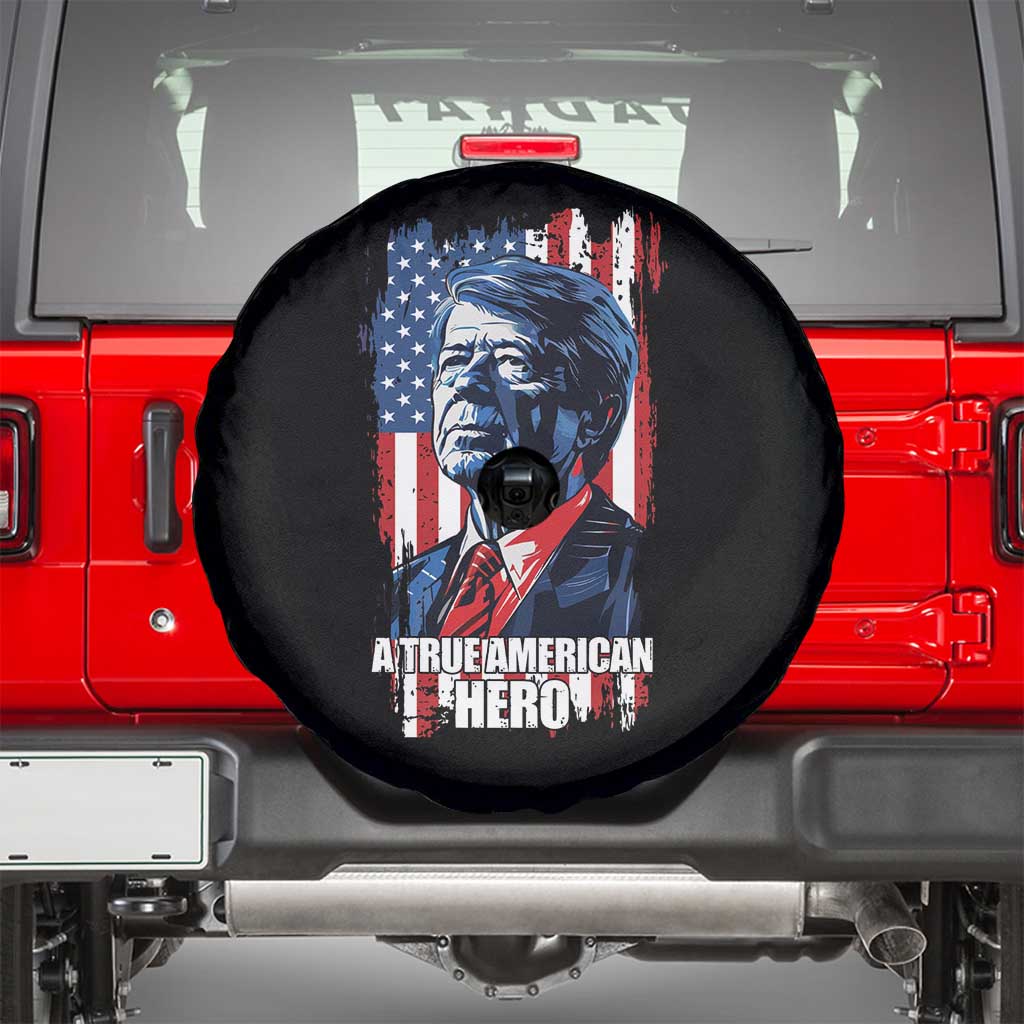 39th President Jimmy Carter Spare Tire Cover True American Hero US Flag Presidents' Day TS02 Black Print Your Wear