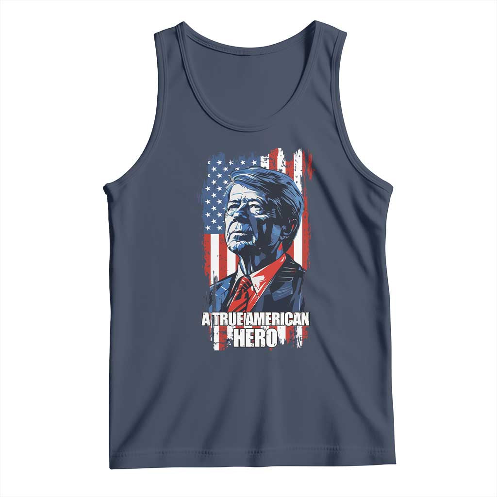 39th President Jimmy Carter Tank Top True American Hero US Flag Presidents' Day TS02 Navy Print Your Wear