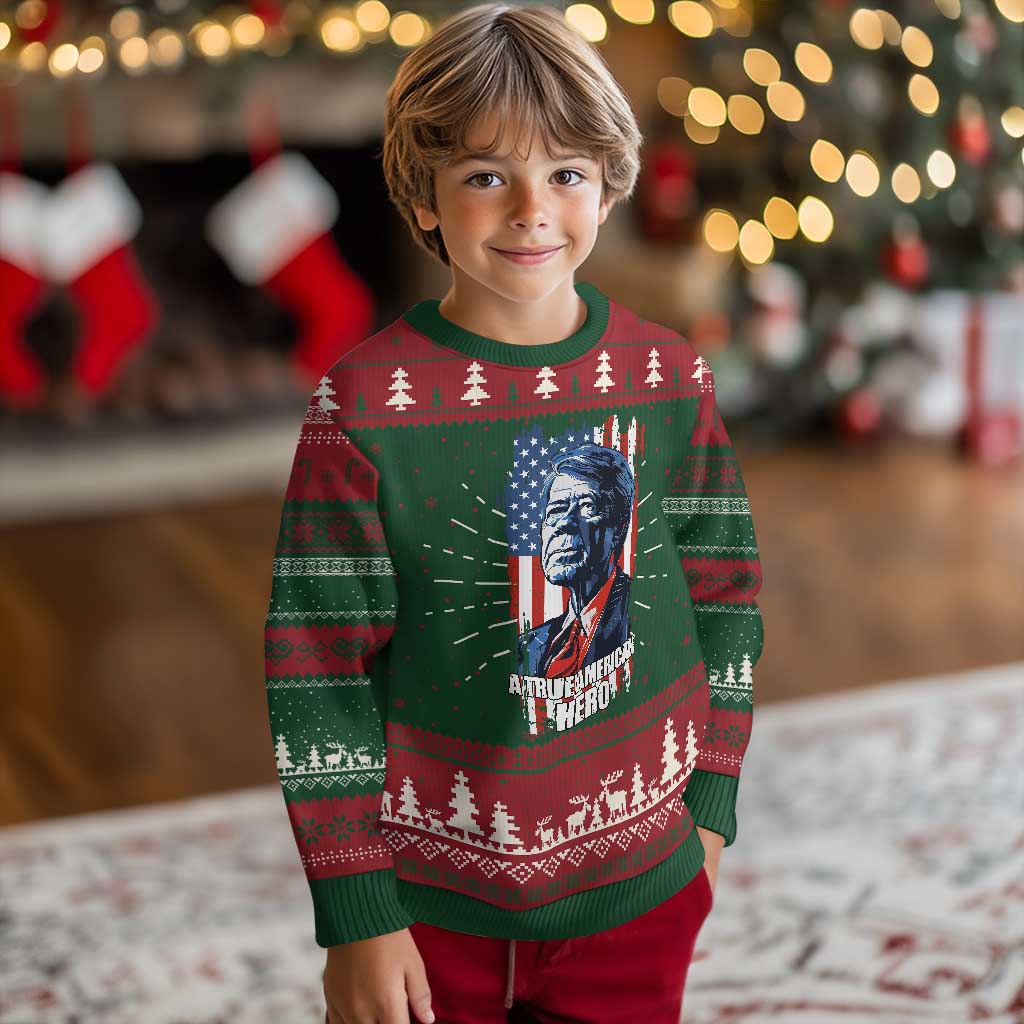 39th President Jimmy Carter Knit Sweatshirt True American Hero US Flag Presidents' Day TS02 Christmas Print Your Wear