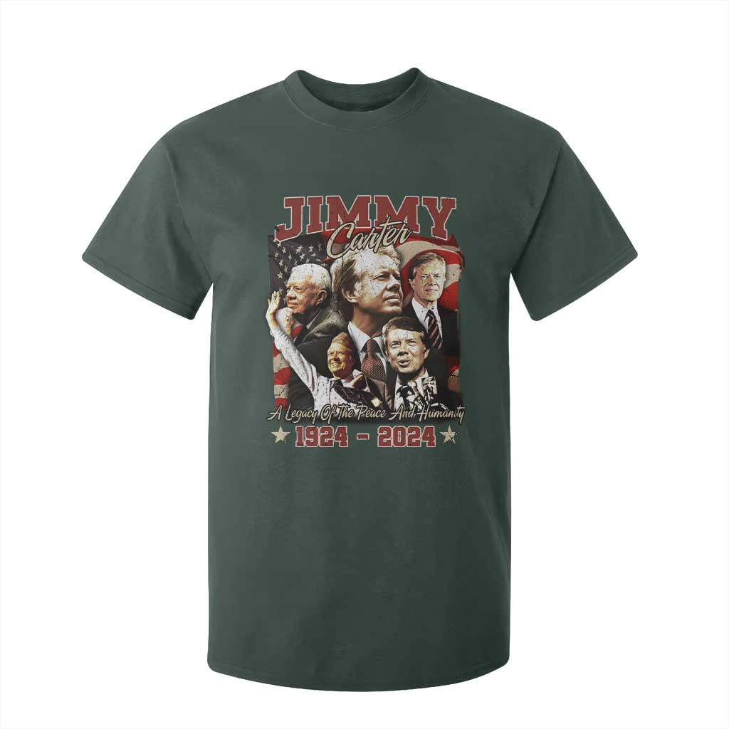 39th President Jimmy Carter T Shirt For Kid A Legacy Of Peace And Humanity USA Legacy TS02 Dark Forest Green Print Your Wear