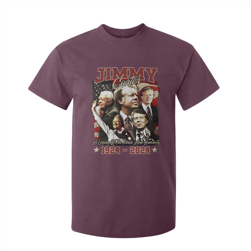 39th President Jimmy Carter T Shirt For Kid A Legacy Of Peace And Humanity USA Legacy TS02 Maroon Print Your Wear