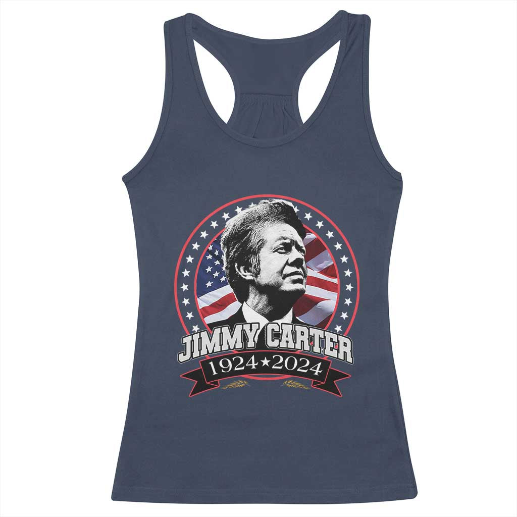 39th President Jimmy Carter Racerback Tank Top USA Legacy American Flag TS02 Navy Print Your Wear