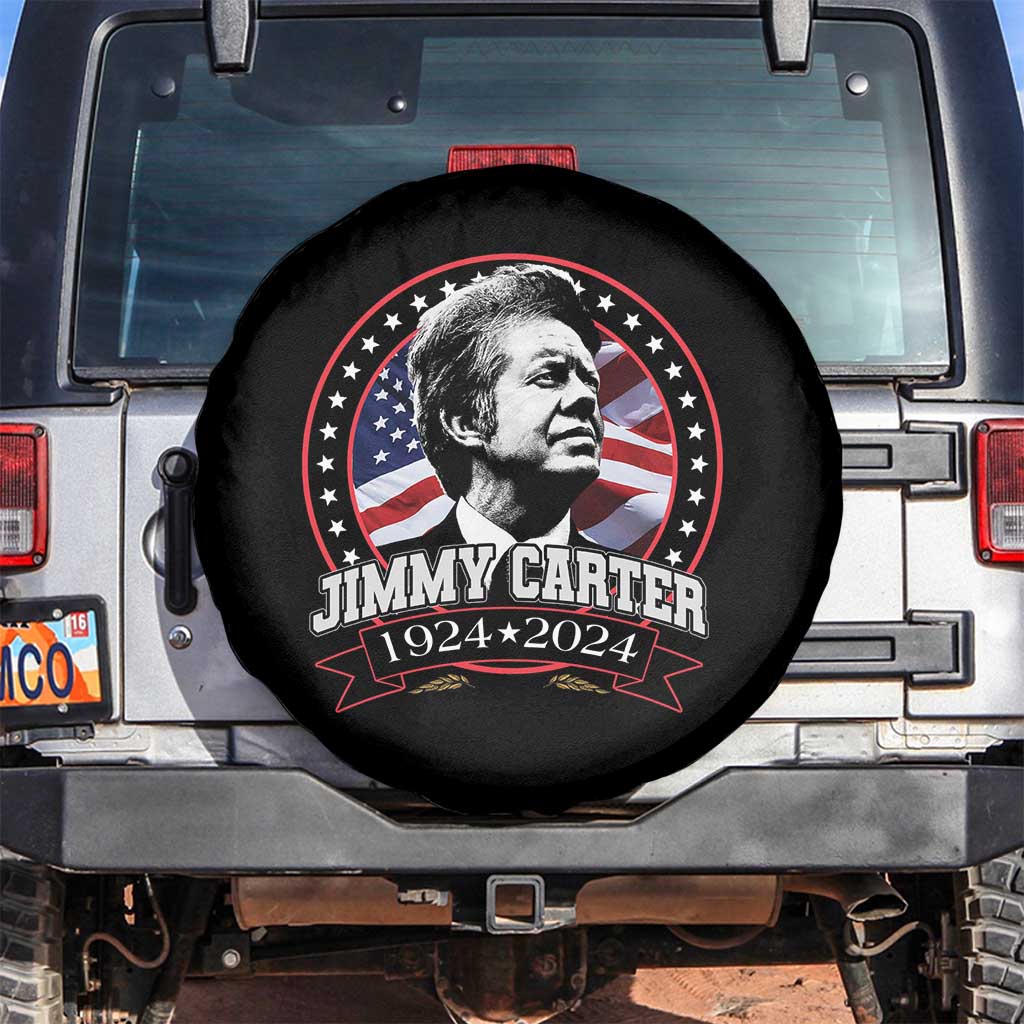 39th President Jimmy Carter Spare Tire Cover USA Legacy American Flag TS02 No hole Black Print Your Wear