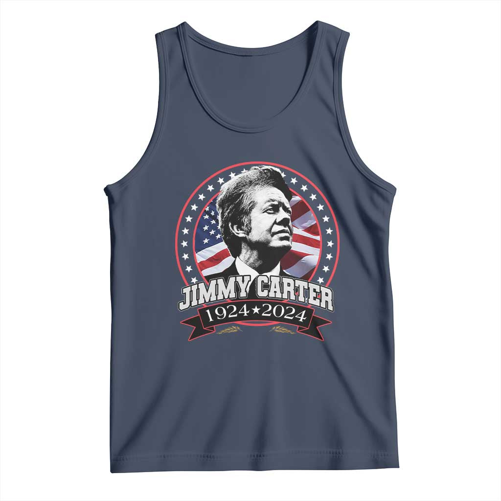 39th President Jimmy Carter Tank Top USA Legacy American Flag TS02 Navy Print Your Wear